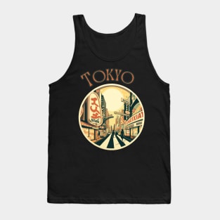 Tokyo Japan Retro Vintage Neon streetscape Tank Top